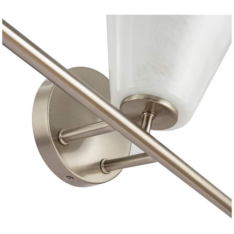 Image 5 Brooke 8"H 3-Light Nickel Bathroom Vanity w/ Wispy White Shade more views