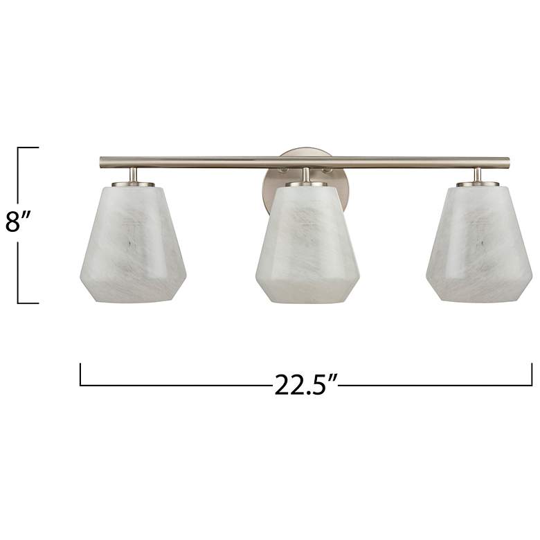 Image 7 Brooke 8"H 3-Light Nickel Bathroom Vanity w/ Wispy White Shade more views