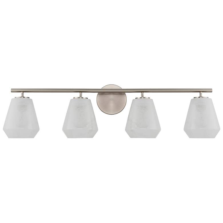 Image 3 Brooke 8"H 4-Light Nickel Bathroom Vanity w/ Wispy White Shade more views