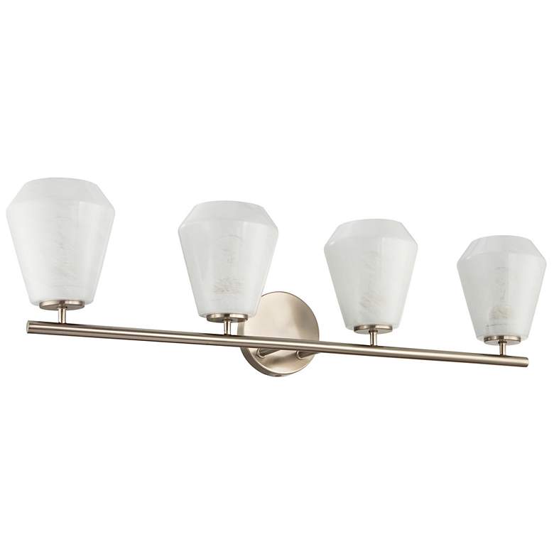 Image 4 Brooke 8"H 4-Light Nickel Bathroom Vanity w/ Wispy White Shade more views