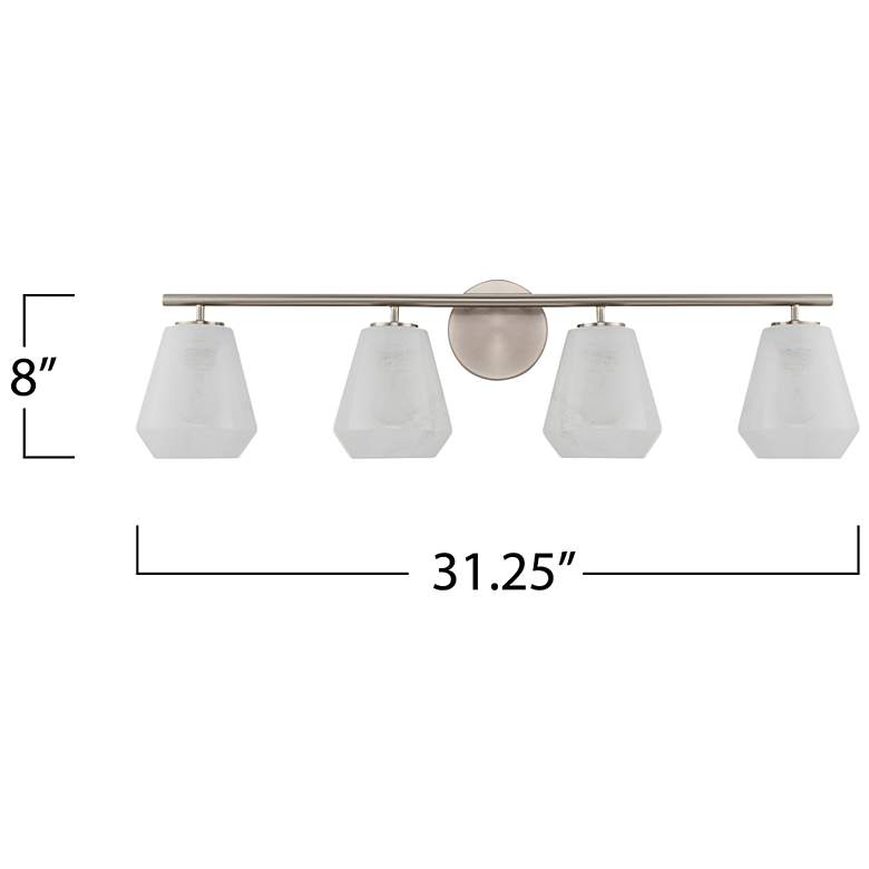Image 7 Brooke 8"H 4-Light Nickel Bathroom Vanity w/ Wispy White Shade more views