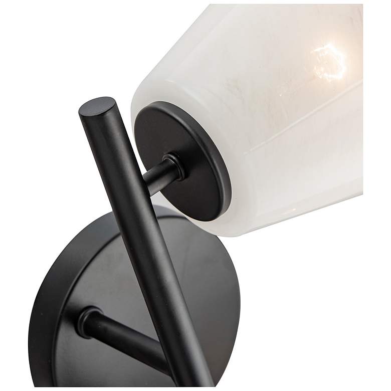 Image 5 Brooke 8" High 2-Light Black Bathroom Vanity w/ Wispy White Shade more views