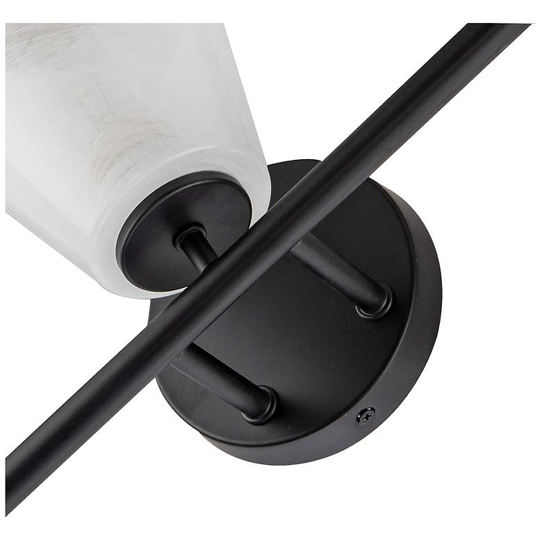 Image 5 Brooke 8" High 3-Light Black Bathroom Vanity w/ Wispy White Shade more views