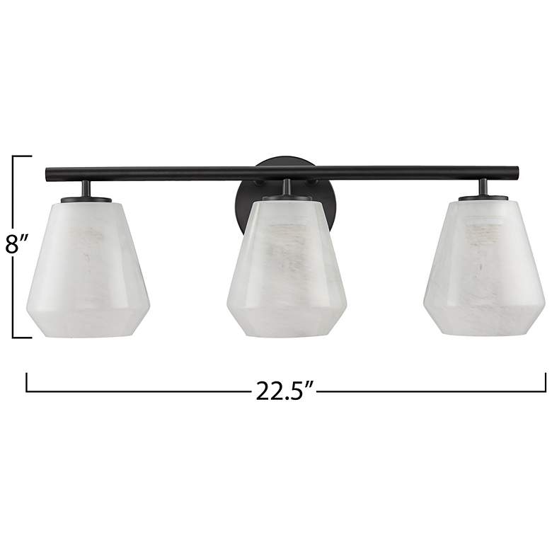 Image 7 Brooke 8" High 3-Light Black Bathroom Vanity w/ Wispy White Shade more views