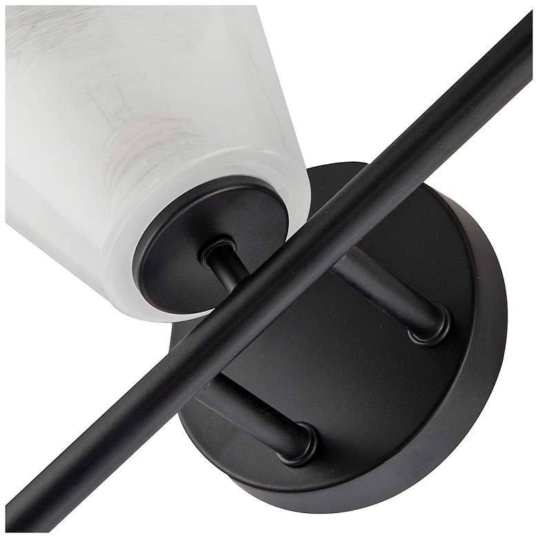 Image 5 Brooke 8" High 4-Light Black Bathroom Vanity w/ Wispy White Shade more views