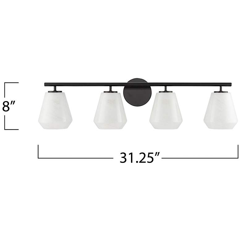 Image 7 Brooke 8" High 4-Light Black Bathroom Vanity w/ Wispy White Shade more views