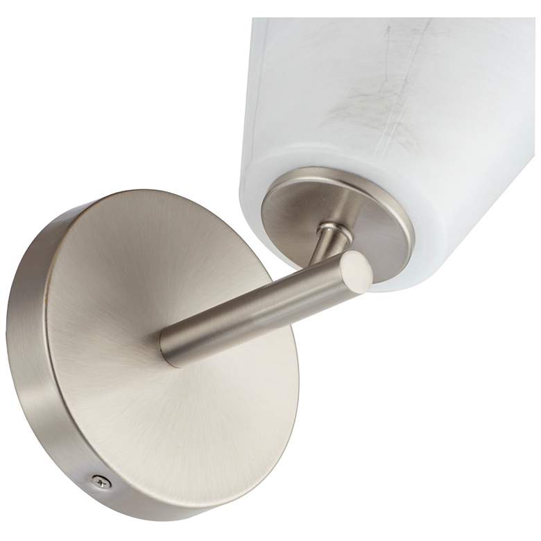 Image 5 Brooke 9.25" High Brushed Nickel Wall Sconce w/ Wispy White Shade more views