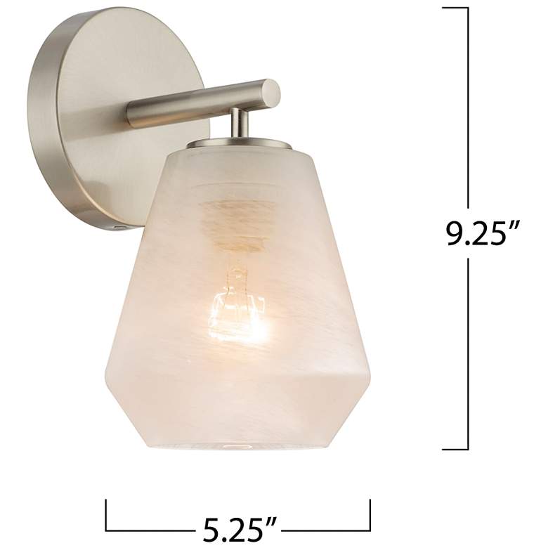 Image 7 Brooke 9.25" High Brushed Nickel Wall Sconce w/ Wispy White Shade more views