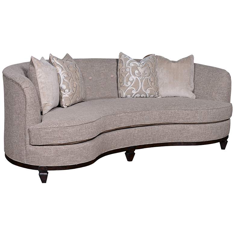 Image 1 Brooke Fawn Gray 85 inch Wide Upholstered Kidney Sofa