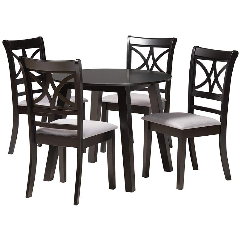 Image 2 Brooke Gray Fabric 5-Piece Dining Table and Chairs Set
