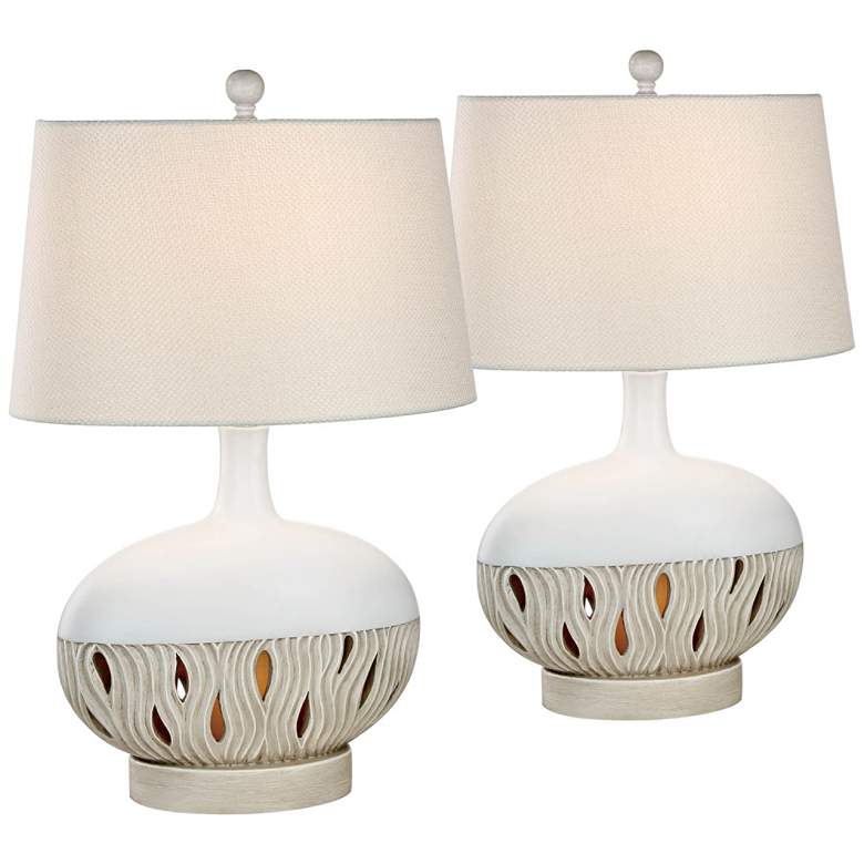 Image 1 Brooke Oyster Matte Night Light Table Lamps Set of 2
