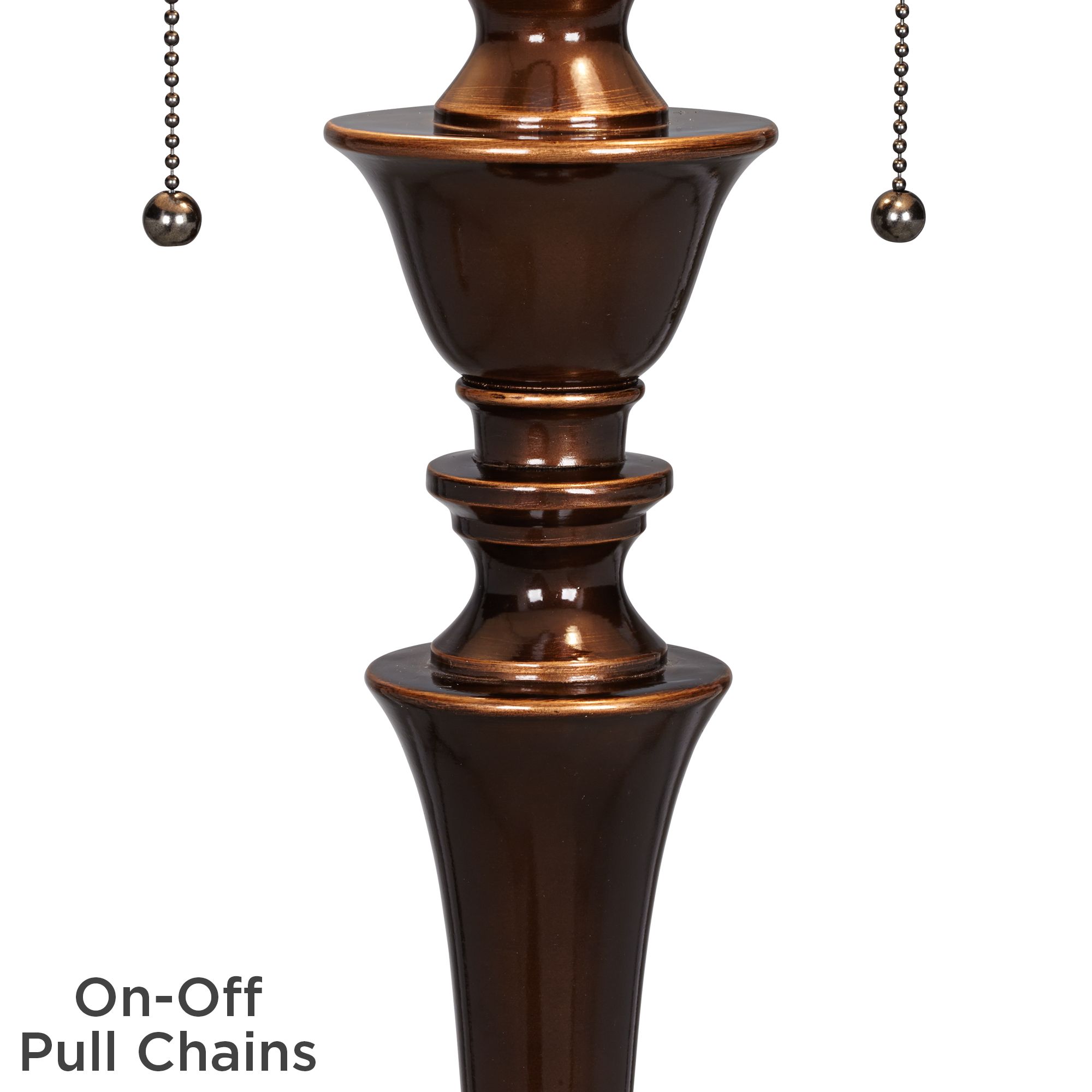 Brooke Twin Pull Chain Traditional Bronze Floor Lamp 4N865 Lamps Plus