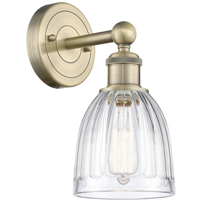 Image 1 Brookfield 11.5"High Antique Brass Sconce With Clear Shade