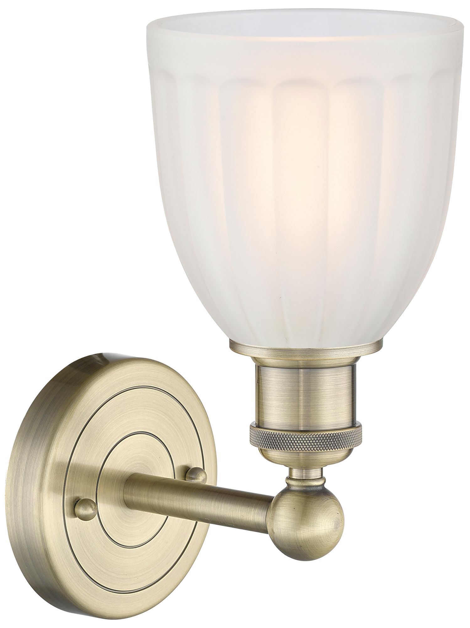 Image 2 Brookfield 11.5"High Antique Brass Sconce With White Shade more views