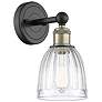 Brookfield 11.5"High Black Antique Brass Sconce With Clear Shade