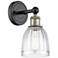 Brookfield 11.5"High Black Antique Brass Sconce With Clear Shade