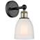 Brookfield 11.5"High Black Antique Brass Sconce With White Shade
