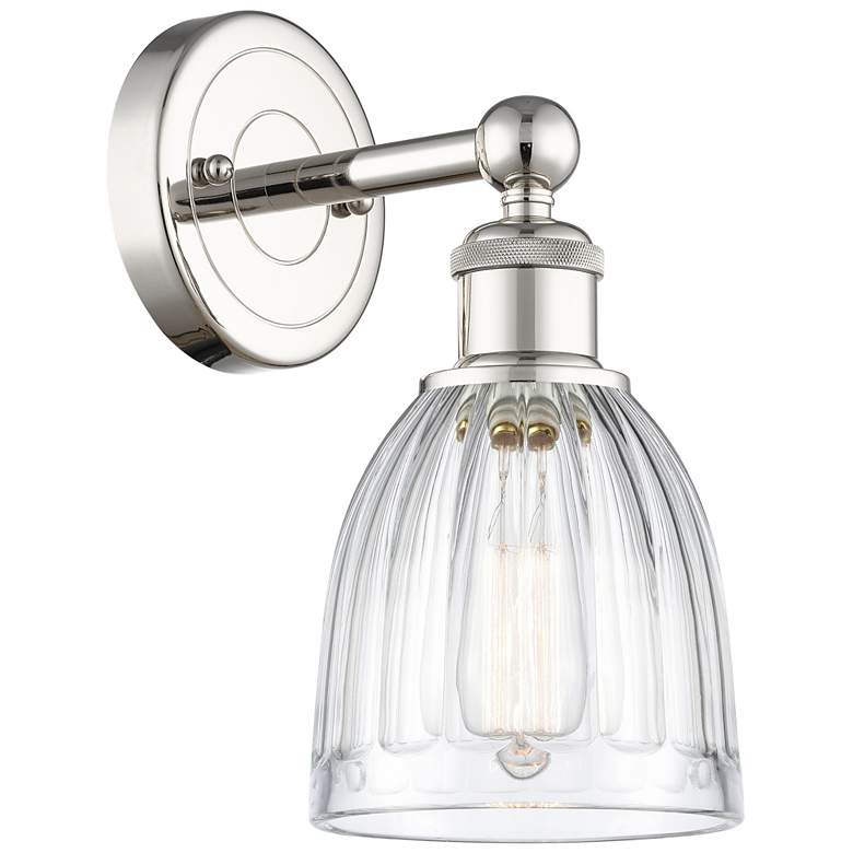 Image 1 Brookfield 11.5"High Polished Nickel Sconce With Clear Shade
