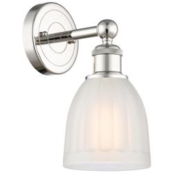Brookfield 11.5&quot;High Polished Nickel Sconce With White Shade