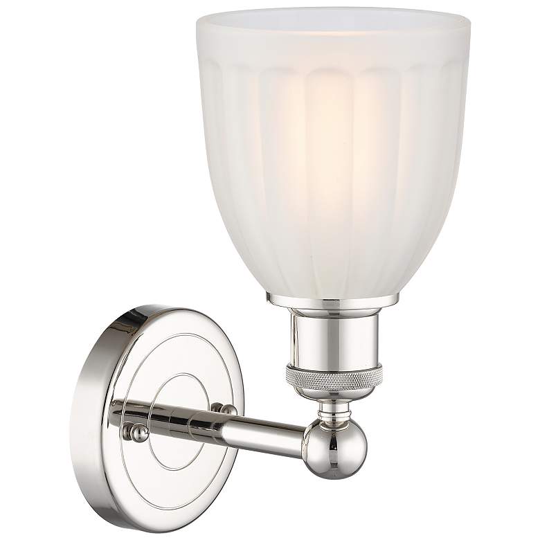 Image 2 Brookfield 11.5"High Polished Nickel Sconce With White Shade more views