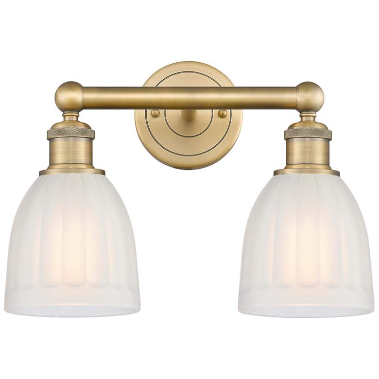 Image 1 Brookfield 11 1/2" High Brushed Brass 2-Light Wall Sconce