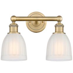 Brookfield 11 1/2" High Brushed Brass 2-Light Wall Sconce