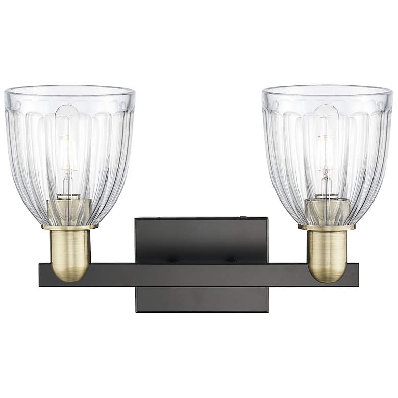 Image 2 Brookfield 11" High 2-Light Black Brass Bath Vanity Light w/ Clear Shade more views