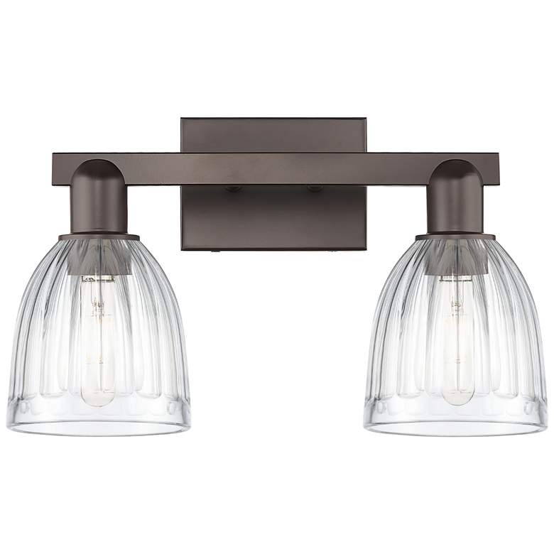 Image 1 Brookfield 11" High 2-Light Bronze Vanity Light w/ Clear Shade