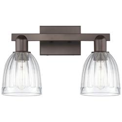 Brookfield 11" High 2-Light Bronze Vanity Light w/ Clear Shade