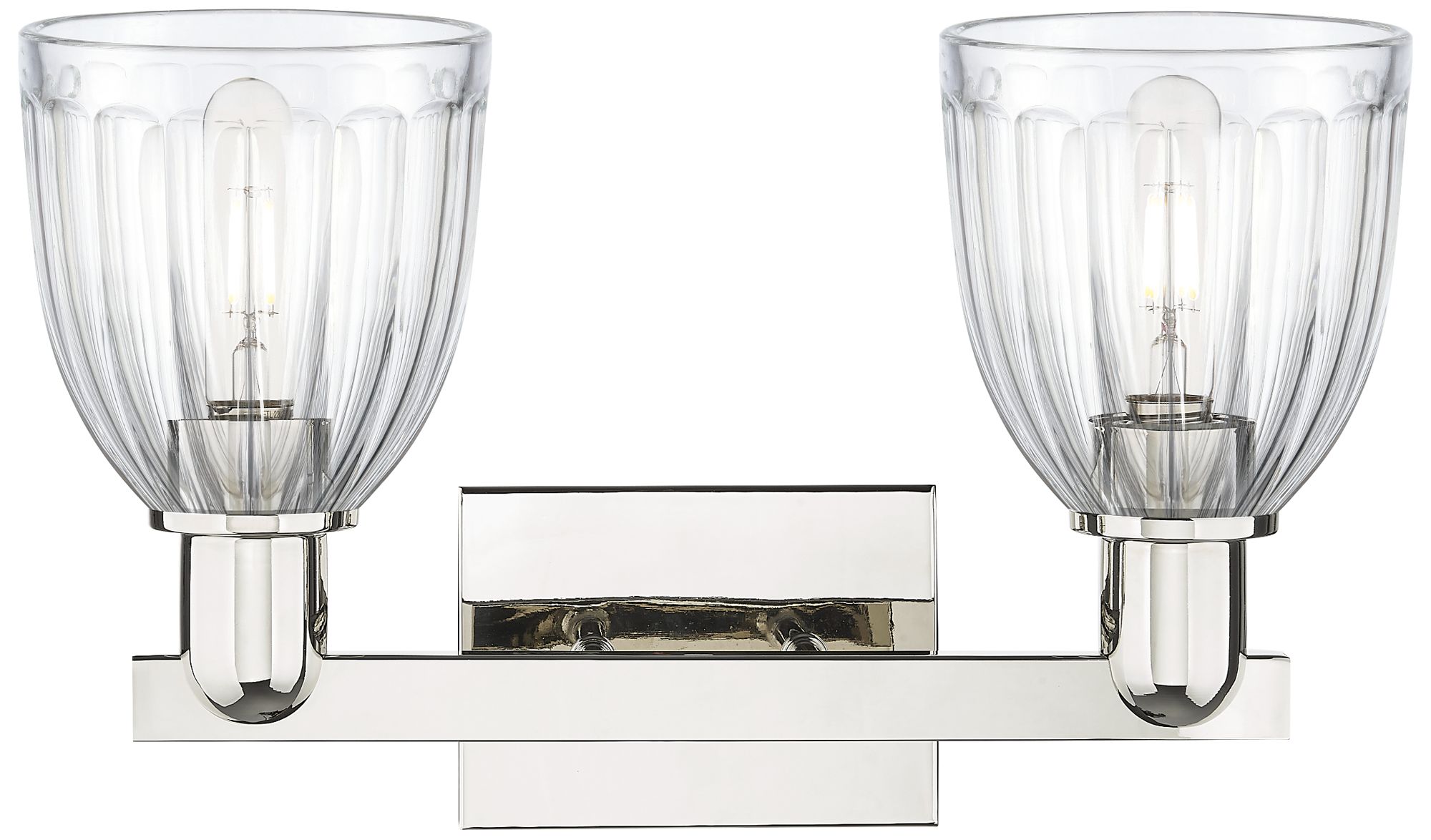 Image 2 Brookfield 11" High 2-Light Polished Nickel Vanity Light w/ Clear Shade more views