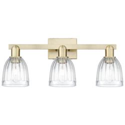 Brookfield 11" High 3-Light Antique Brass Bath Vanity Light w/ Clear Shade