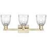 Brookfield 11" High 3-Light Antique Brass Bath Vanity Light w/ Clear Shade