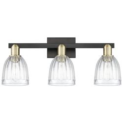 Brookfield 11" High 3-Light Black Brass Bath Vanity Light w/ Clear Shade