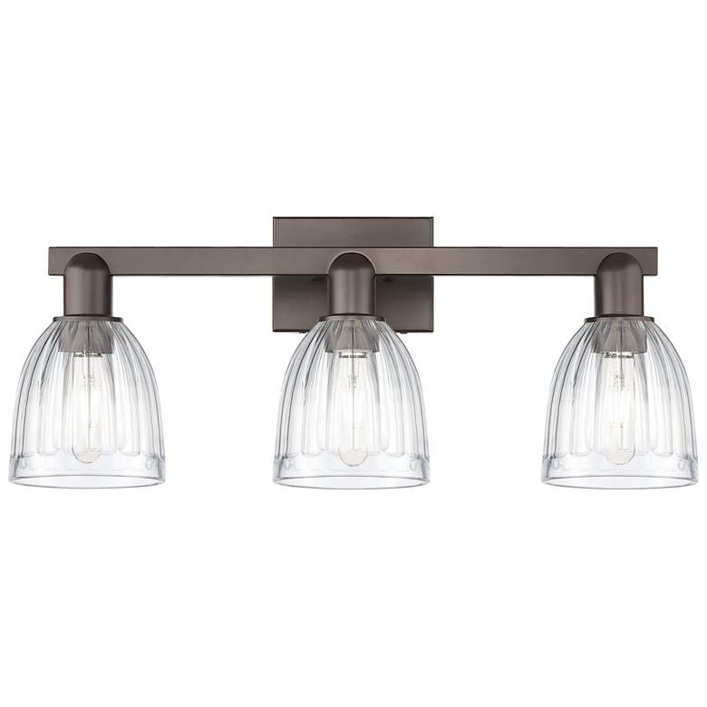 Image 1 Brookfield 11" High 3-Light Bronze Vanity Light w/ Clear Shade