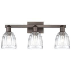 Brookfield 11" High 3-Light Bronze Vanity Light w/ Clear Shade