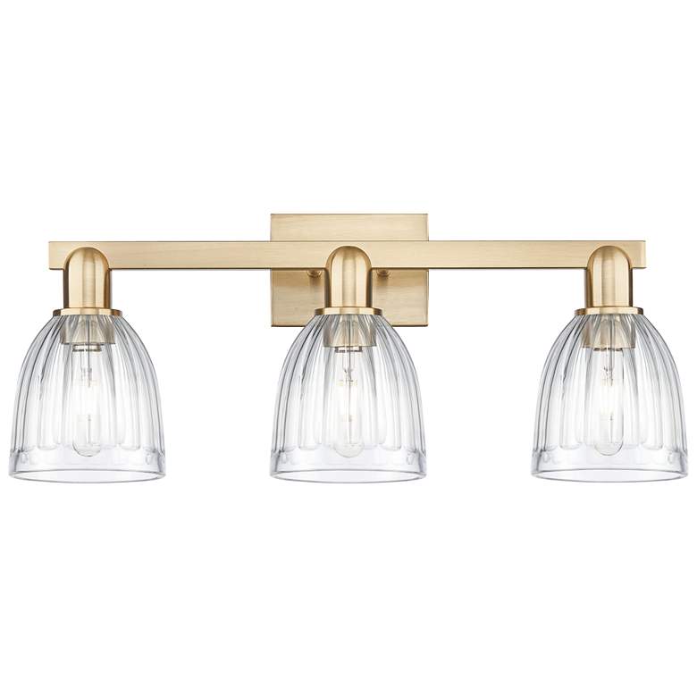 Image 1 Brookfield 11" High 3-Light Champagne Bronze Vanity Light w/ Clear Shade
