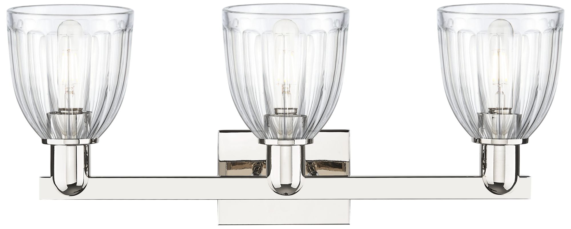 Image 2 Brookfield 11" High 3-Light Polished Nickel Vanity Light w/ Clear Shade more views