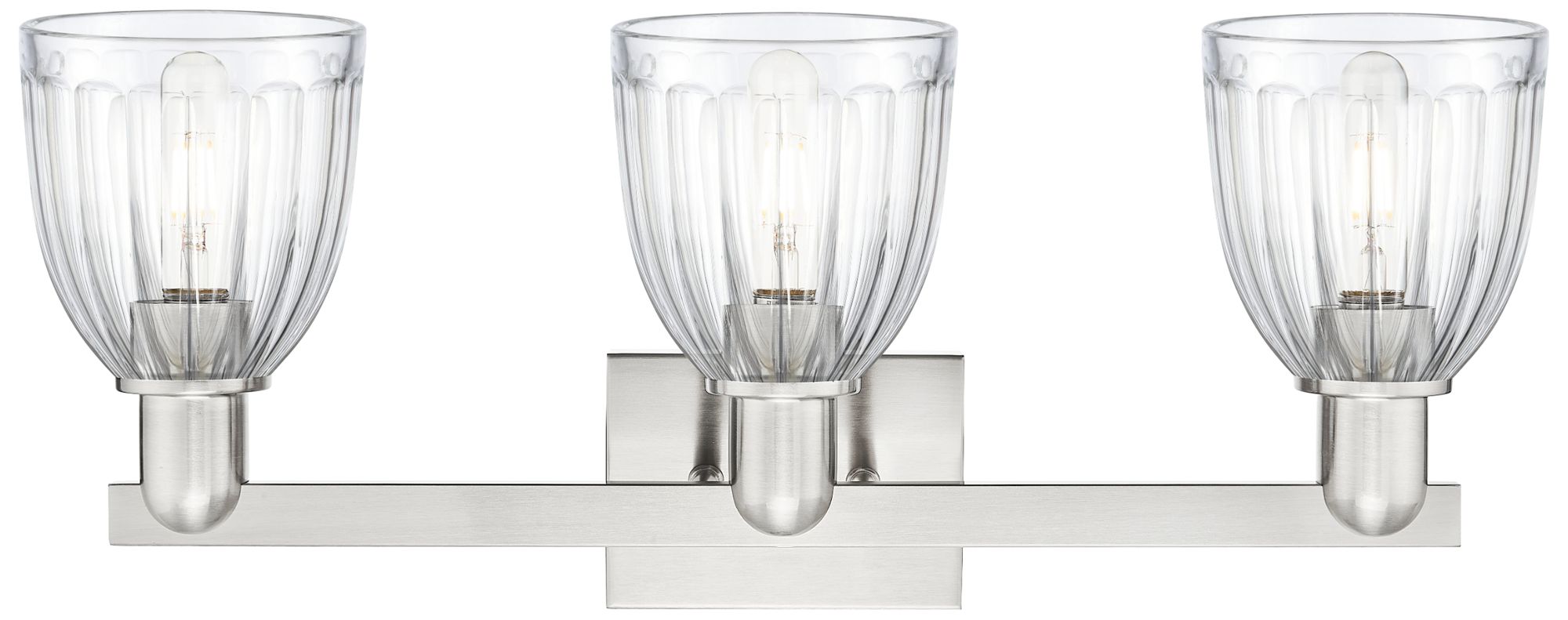 Image 2 Brookfield 11" High 3-Light Satin Nickel Vanity Light w/ Clear Shade more views