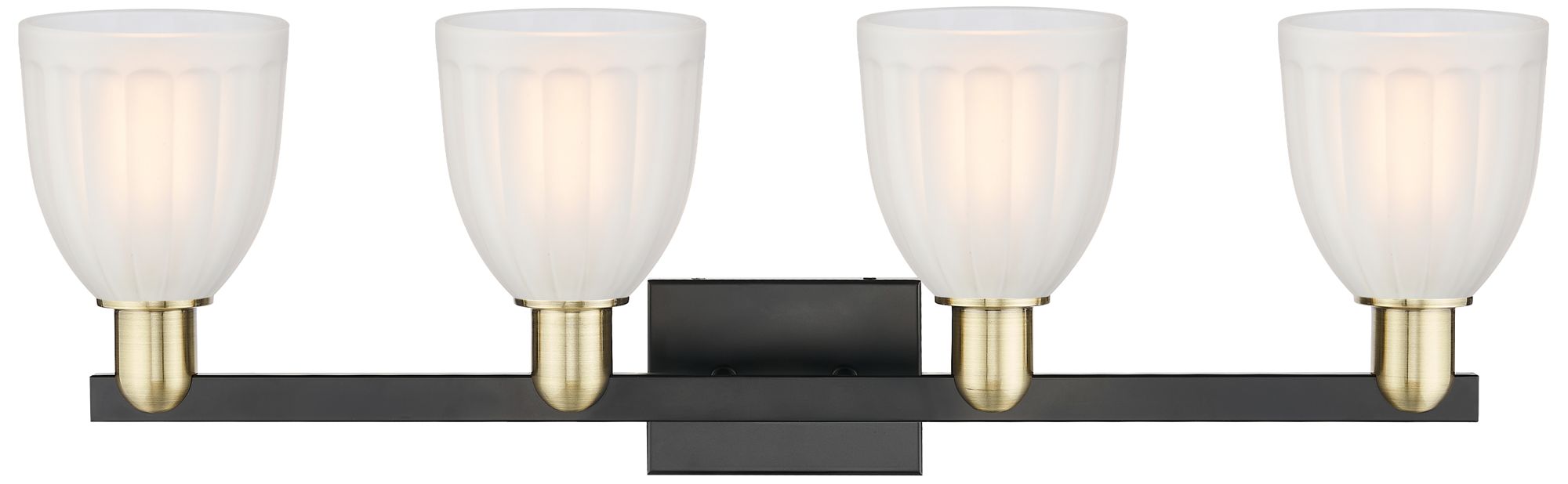 Image 2 Brookfield 11" High 4-Light Black Brass Bath Vanity Light w/ White Shade more views