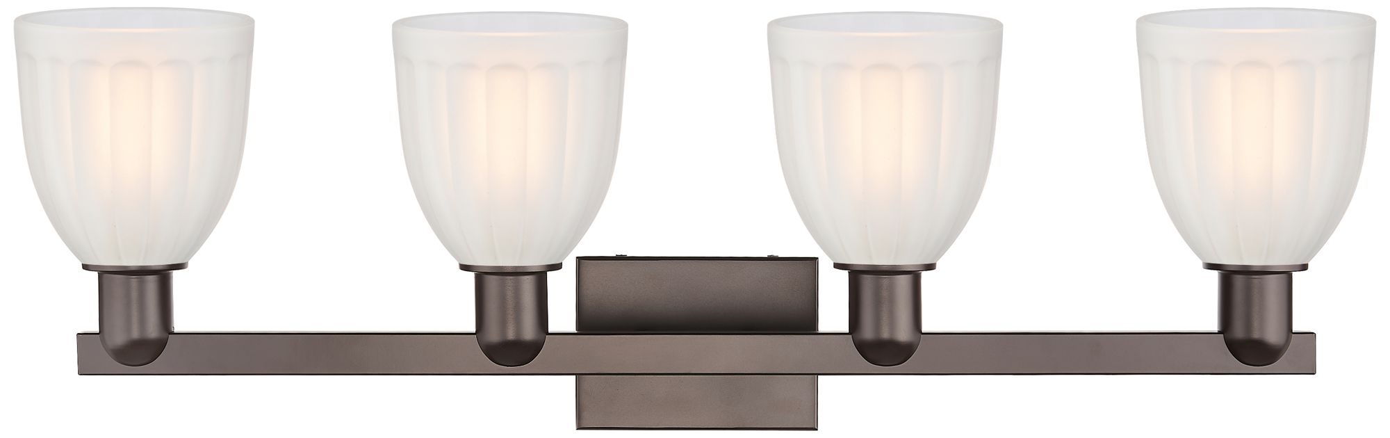 Image 2 Brookfield 11" High 4-Light Bronze Vanity Light w/ White Shade more views