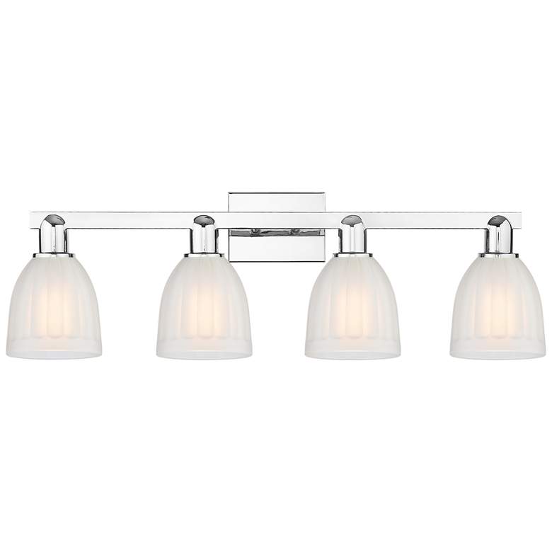 Image 1 Brookfield 11" High 4-Light Chrome Vanity Light w/ White Shade
