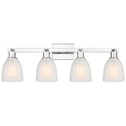 Brookfield 11" High 4-Light Chrome Vanity Light w/ White Shade