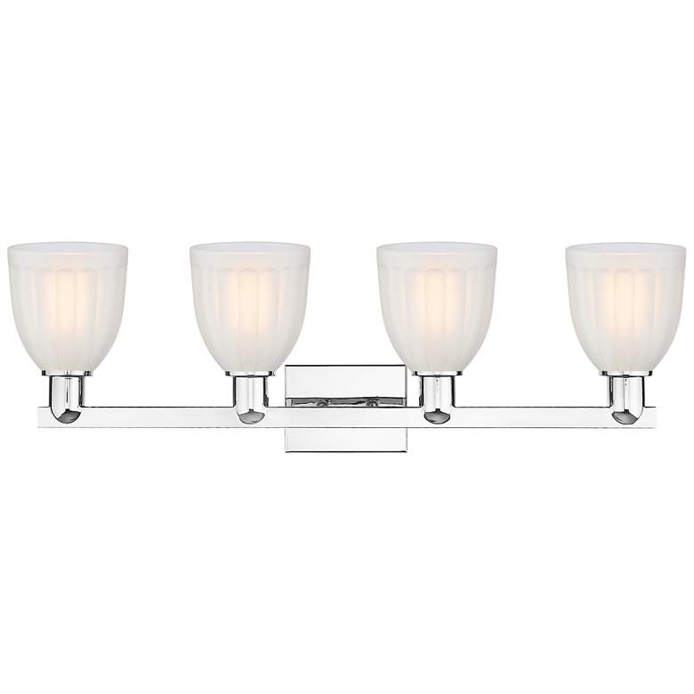 Image 2 Brookfield 11" High 4-Light Chrome Vanity Light w/ White Shade more views