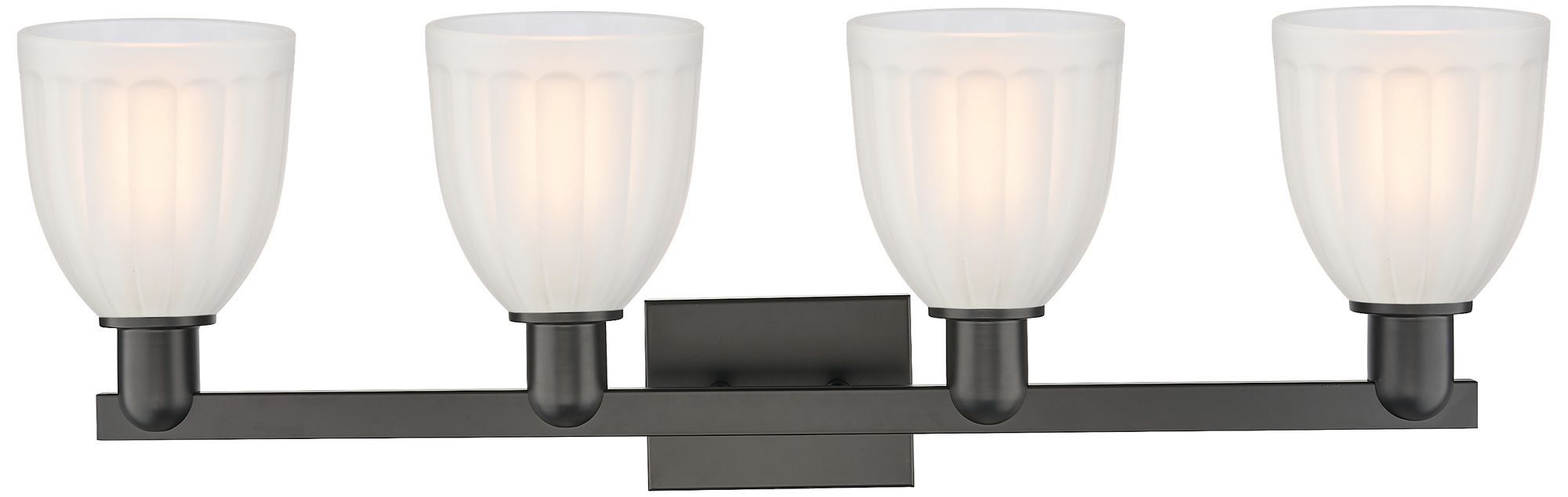 Image 2 Brookfield 11" High 4-Light Matte Black Bath Vanity Light w/ White Shade more views