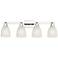 Brookfield 11" High 4-Light Polished Nickel Vanity Light w/ White Shade