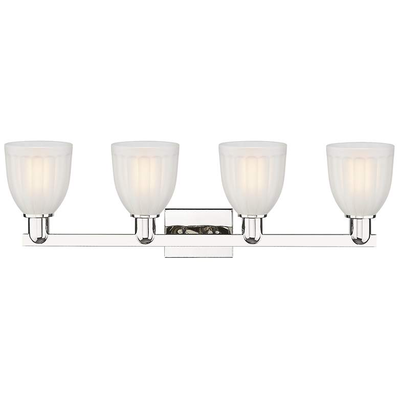 Image 2 Brookfield 11" High 4-Light Polished Nickel Vanity Light w/ White Shade more views