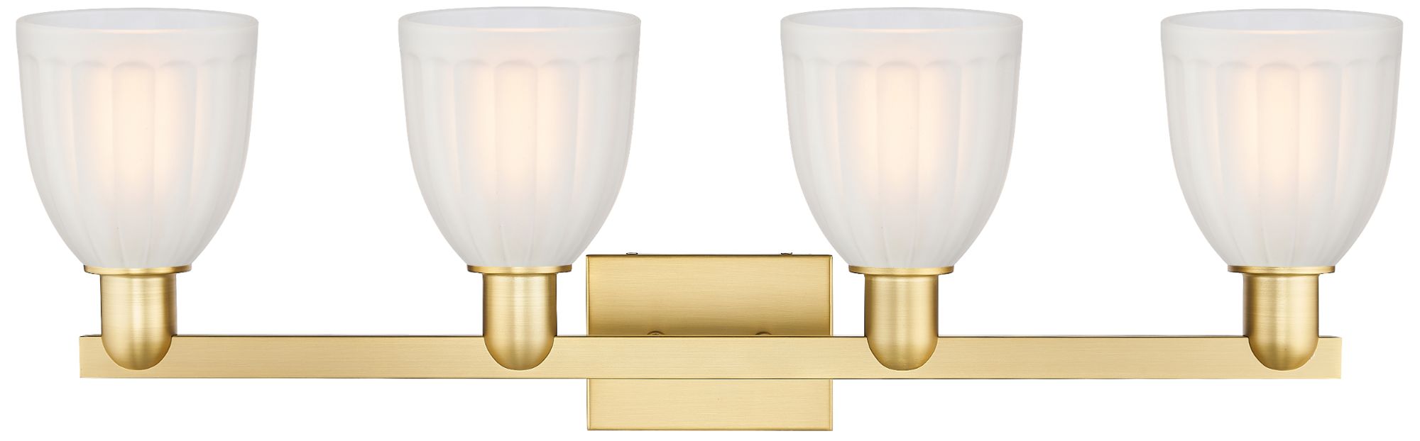 Image 2 Brookfield 11" High 4-Light Satin Gold Bath Vanity Light w/ White Shade more views