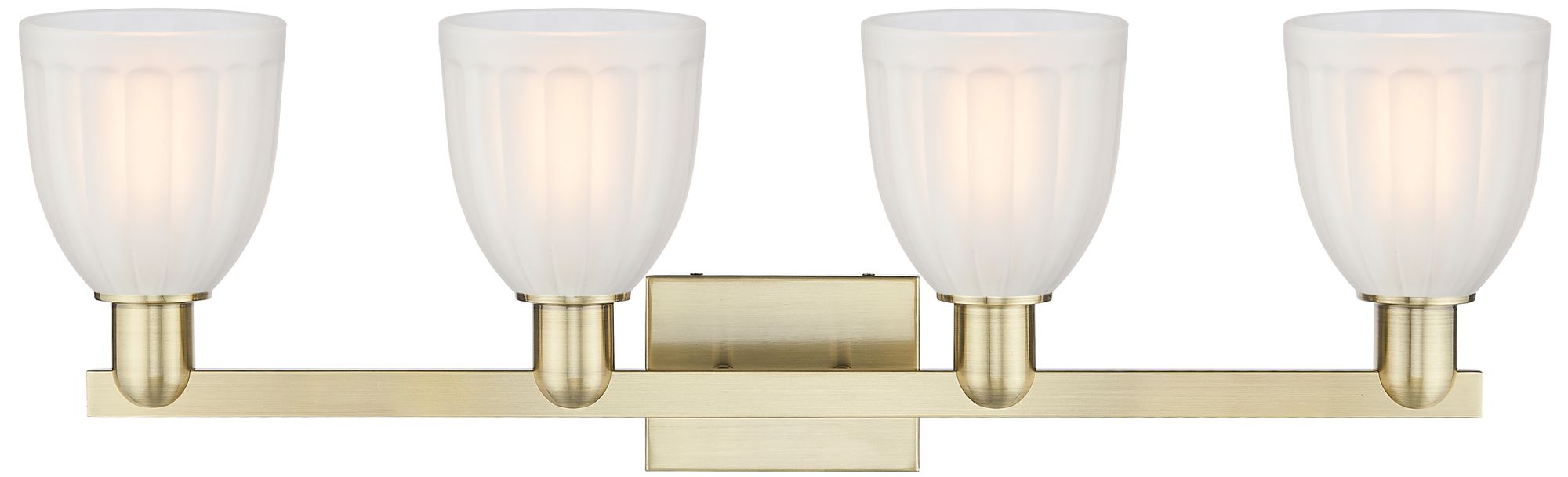 Image 2 Brookfield 11" High 4-Light Antique Brass Bath Vanity Light w/ White S more views
