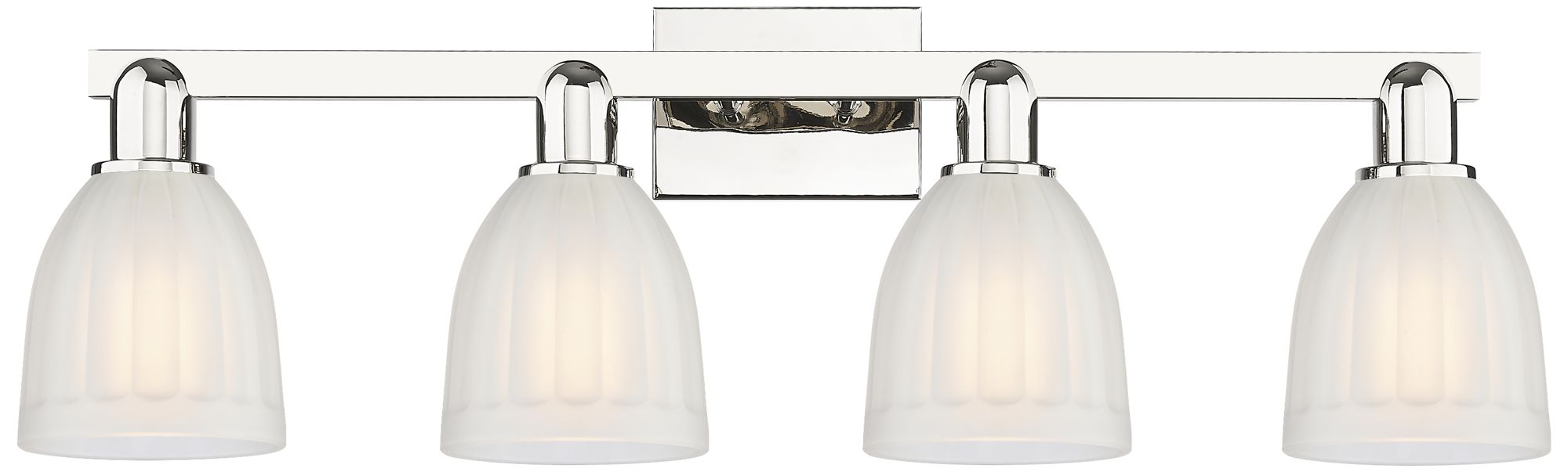 Brookfield 11" High 4-Light Polished Nickel Vanity Light w/ White Shad