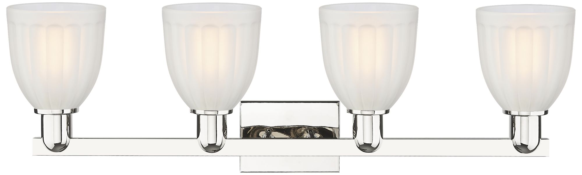 Image 2 Brookfield 11" High 4-Light Polished Nickel Vanity Light w/ White Shad more views